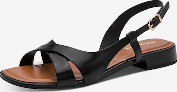 Sandales Tamaris en noir : devant