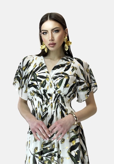 Elara Kleid in 40-42 in gelb / grün / schwarz / weiß, Produktansicht