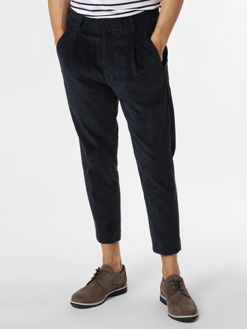 DRYKORN Slim fit Pleat-Front Pants 'Chasy' in Blue: front