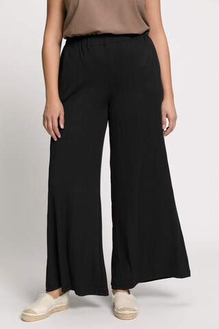 Ulla Popken Wide leg Broek in Zwart: voorkant