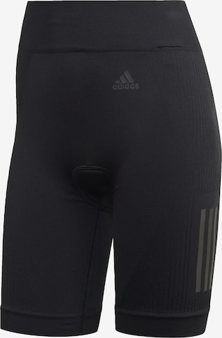 ADIDAS SPORTSWEAR Skinny Workout Pants in Black: front