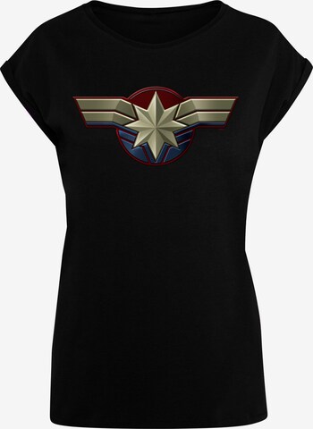 ABSOLUTE CULT Shirt 'Captain Marvel' in Schwarz: predná strana