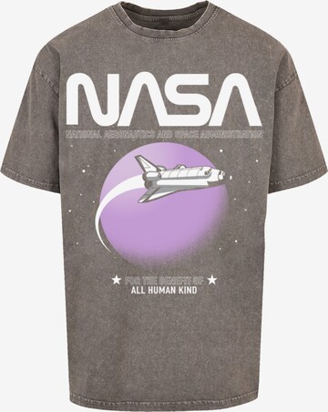 F4NT4STIC Shirt 'NASA Shuttle Orbit' in Grijs: voorkant