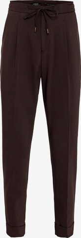 Antioch Regular Pleat-front trousers in Brown: front