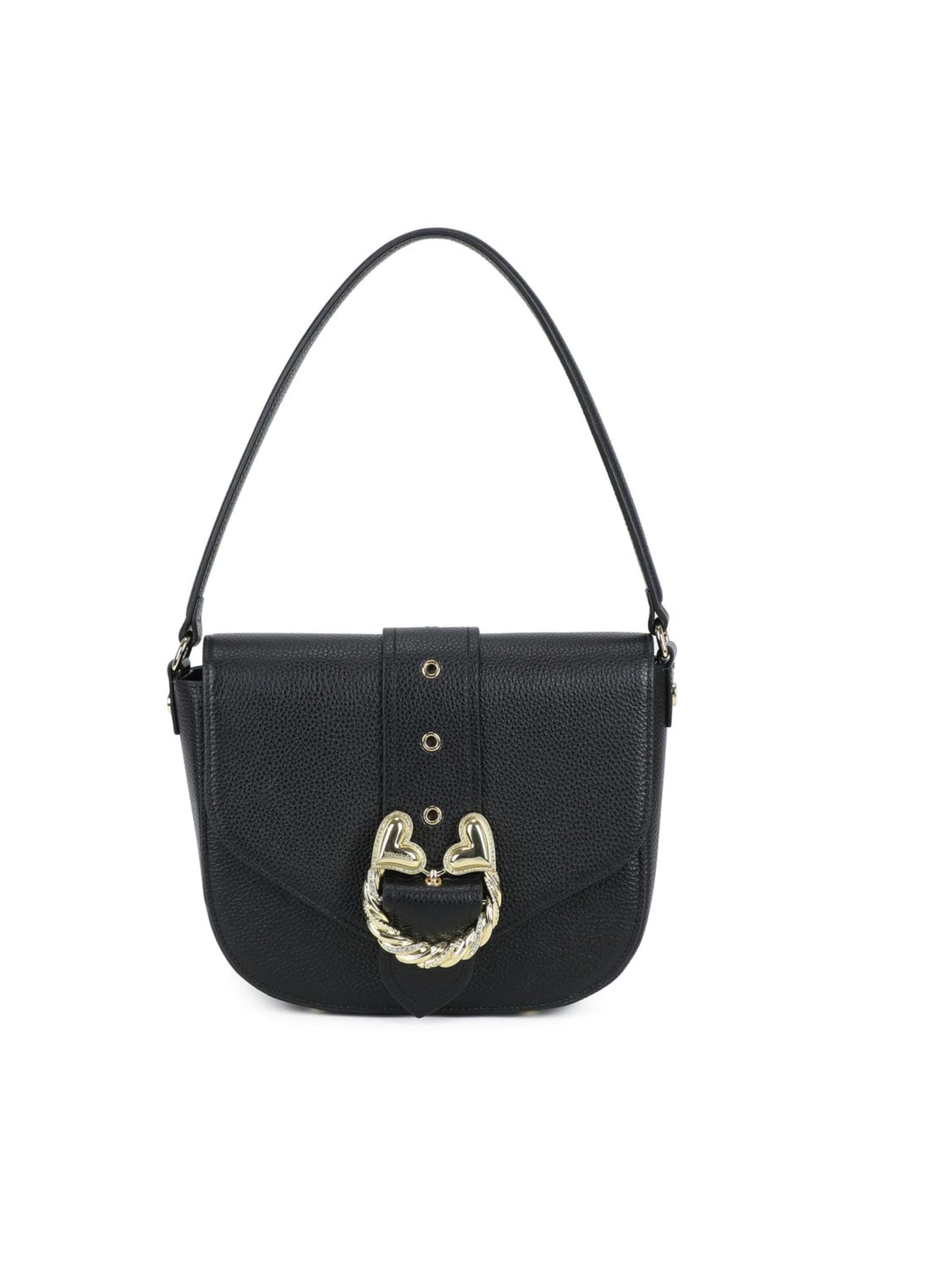 Borsa a spalla 'Baroque' di Braccialini in nero: frontale