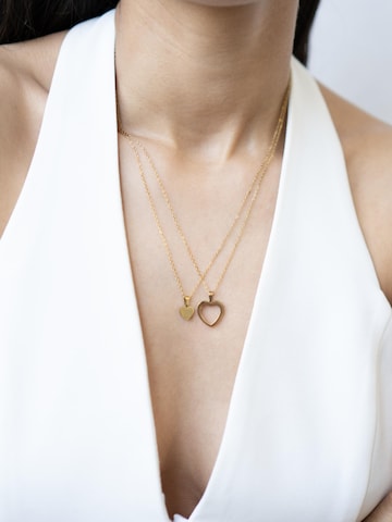 Hey Happiness Ketting 'Connected Mother and Daughter Heart' in Goud: voorkant