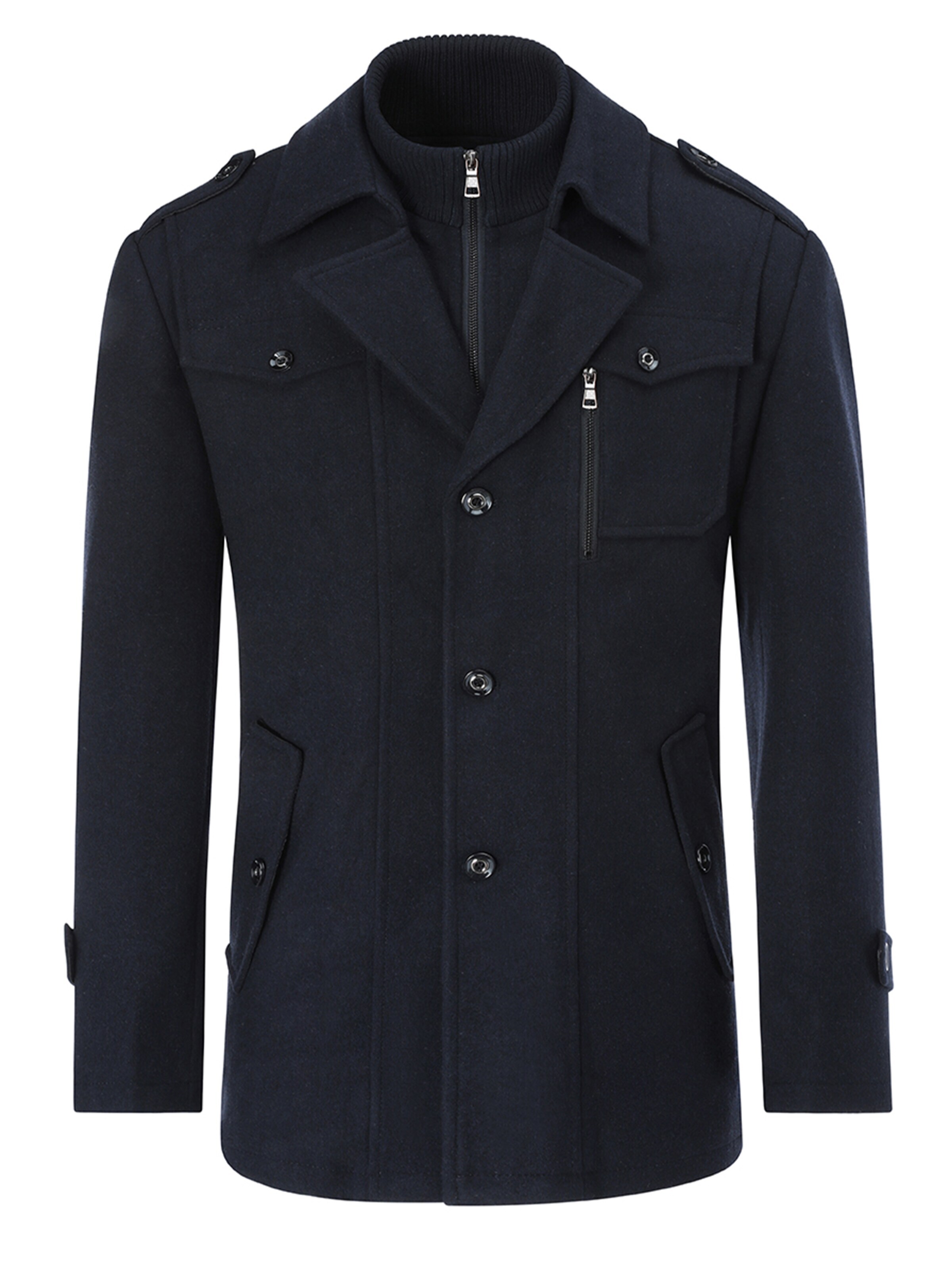 ALLTHEMEN Winterjas 'Morgenkühle' in Blauw