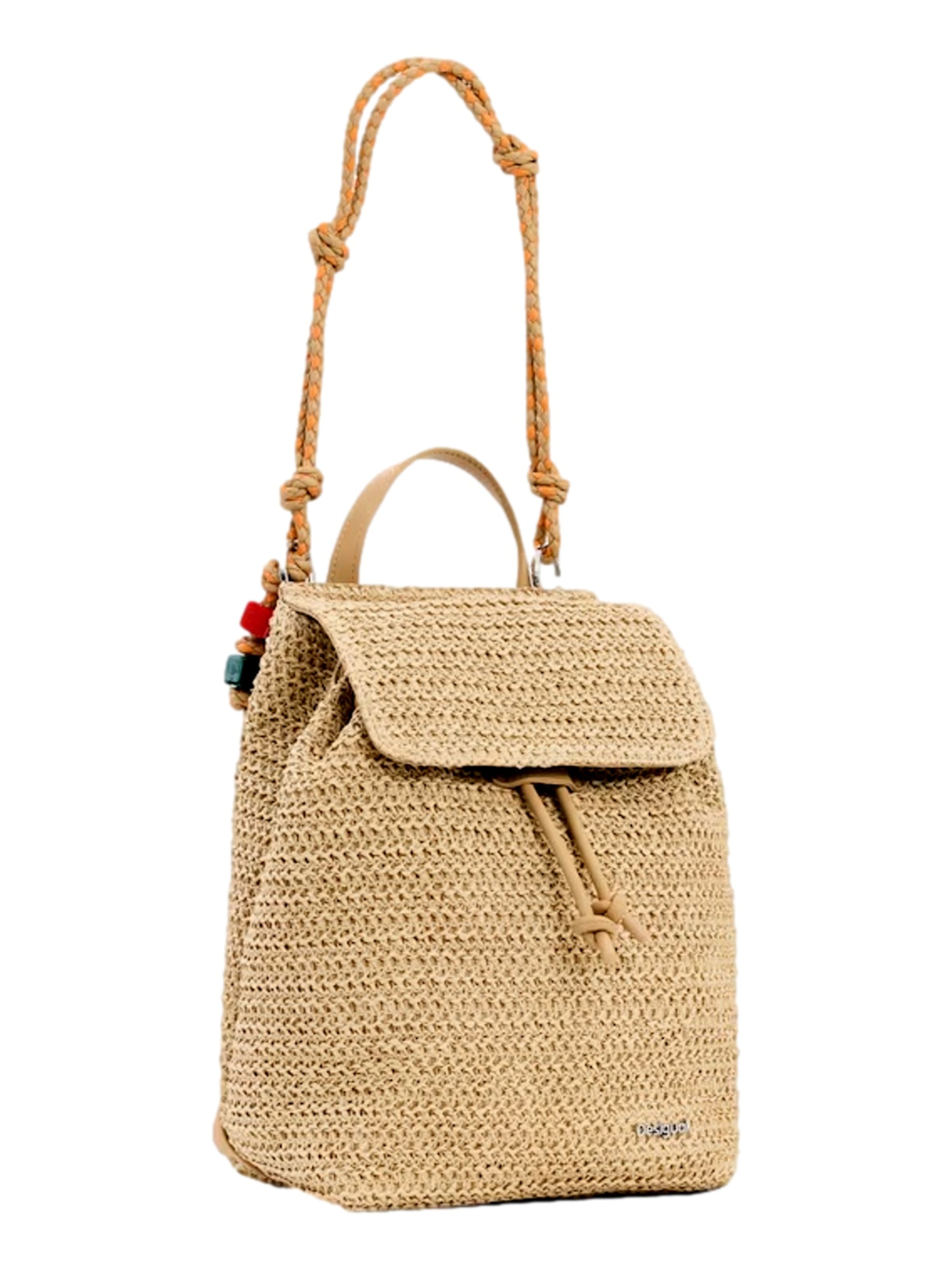 Sac à dos 'Half Logo Raffia' Desigual en bleu