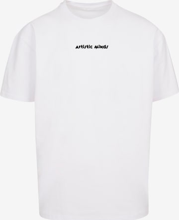 Merchcode T-Shirt 'Artistic Minds' in Weiß: Vorderseite