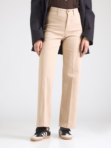 Wide Leg Pantalon à plis Lindex en beige : devant