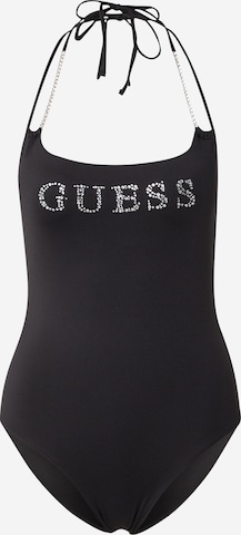 juoda GUESS Bandeau Maudymosi kostiumėlis: priekis