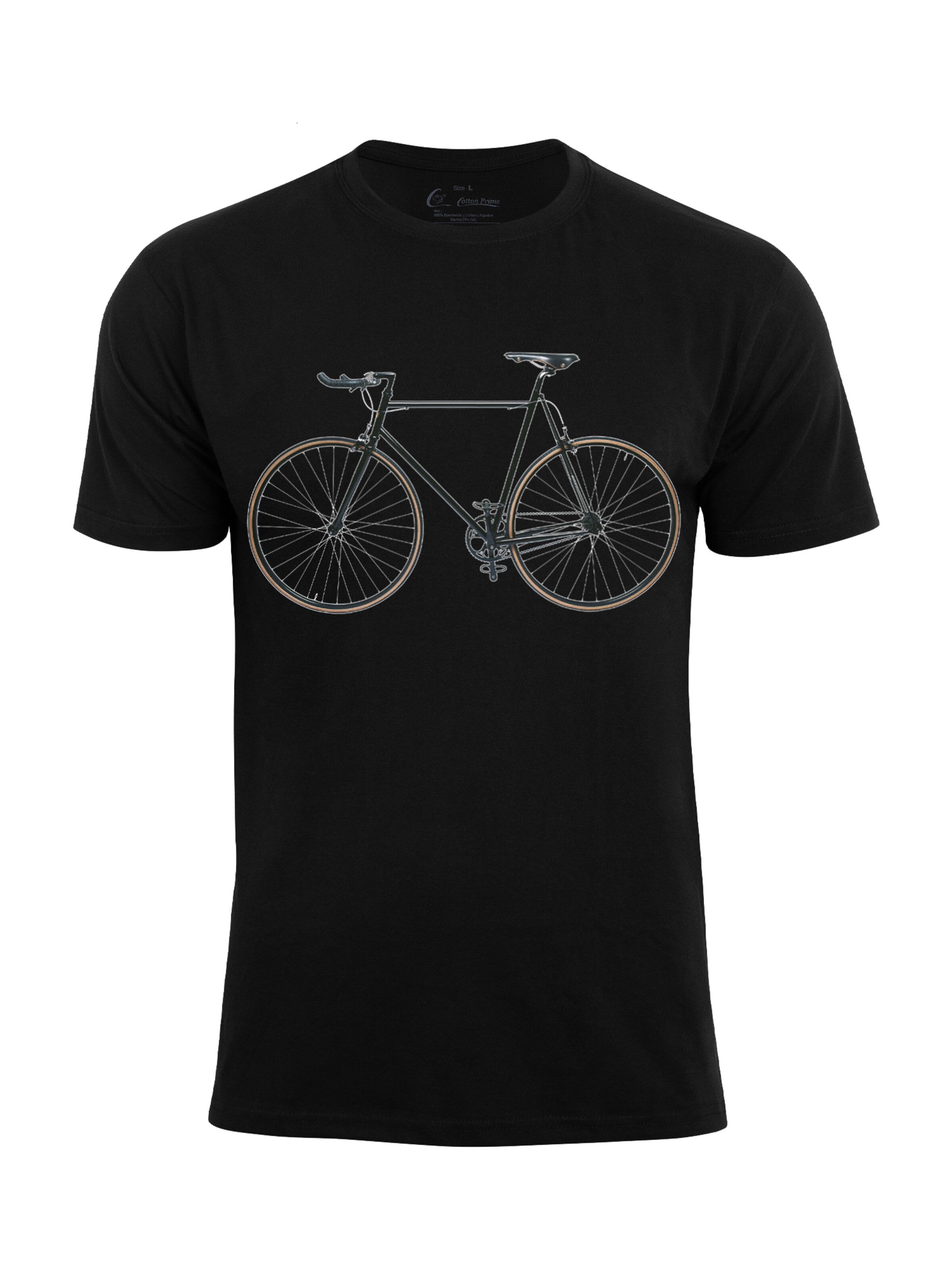 Cotton Prime Shirt 'Bike - Fahrrad' in Zwart: voorkant