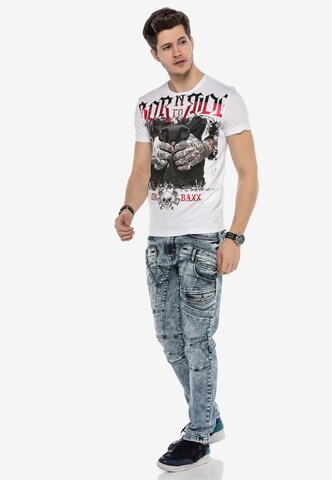 CIPO & BAXX Shirt 'TOUGH RIDER' in Weiß