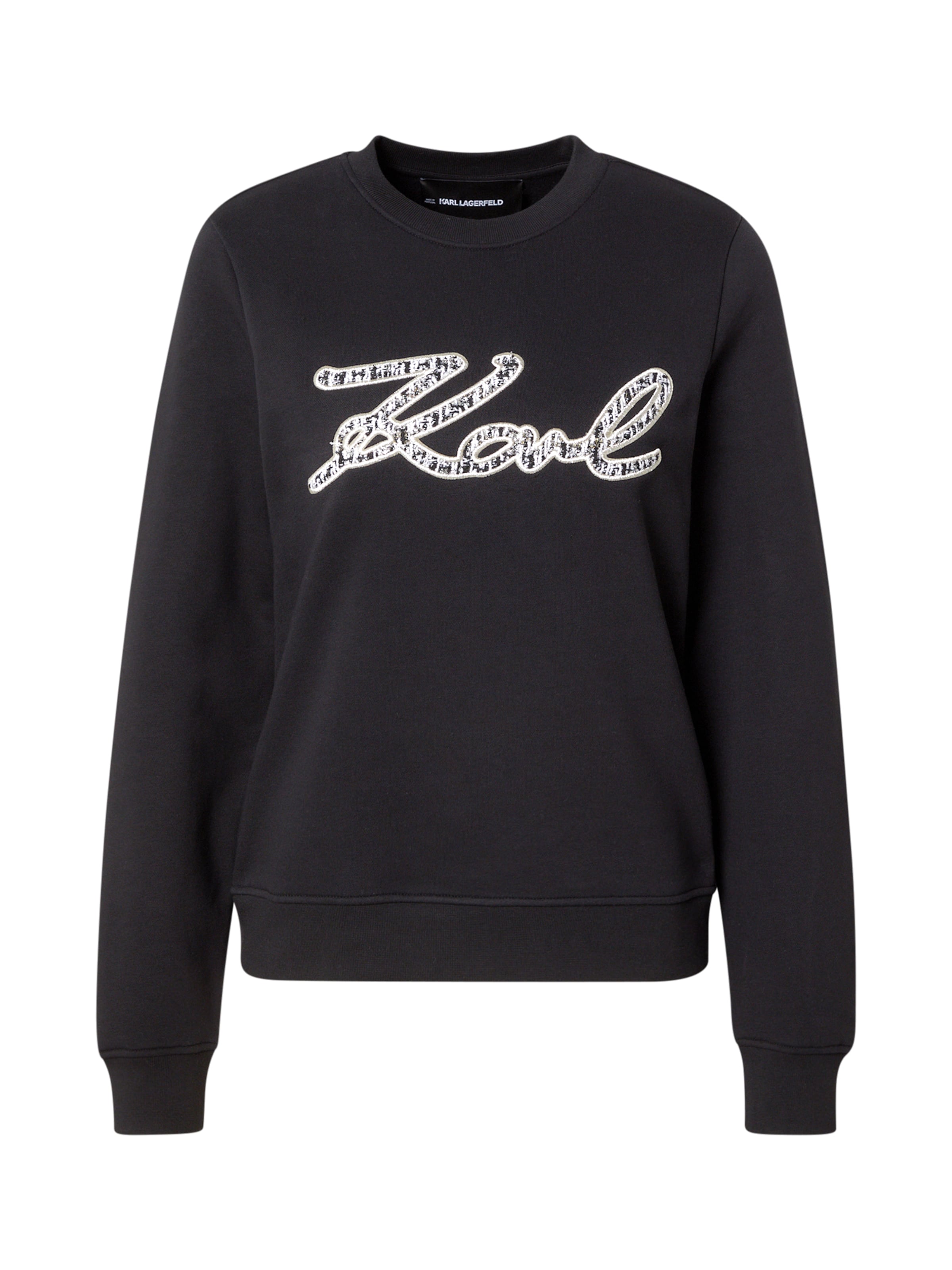 Karl Lagerfeld Μπλούζα φούτερ σε μπεζ / μαύρο / λευκό, Άποψη προϊόντος