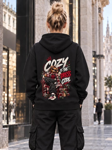 LUNØIR StudioSweater majica 'BOSS Femme Cozy Christmas' - crna boja