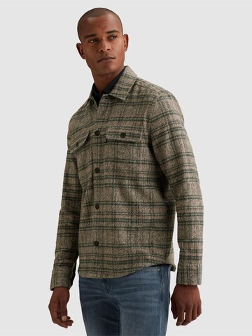 VANGUARD Regular fit Overhemd 'Overshirt in brushed mouliné with check pattern' in Wit