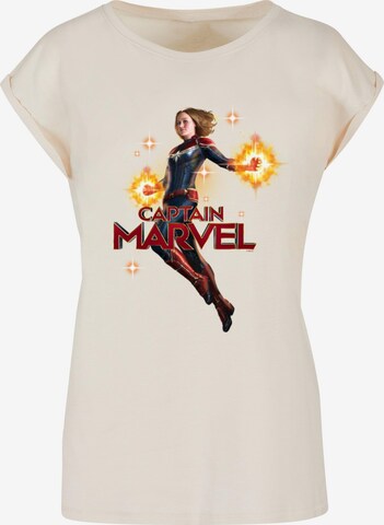 ABSOLUTE CULT Shirt 'Captain Marvel - Carol Danvers' in Beige: voorkant
