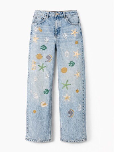 IT'S BASIC Jeans 'STRAIGHT HIGH RISE JEANS' in de kleur Lichtblauw, Productweergave