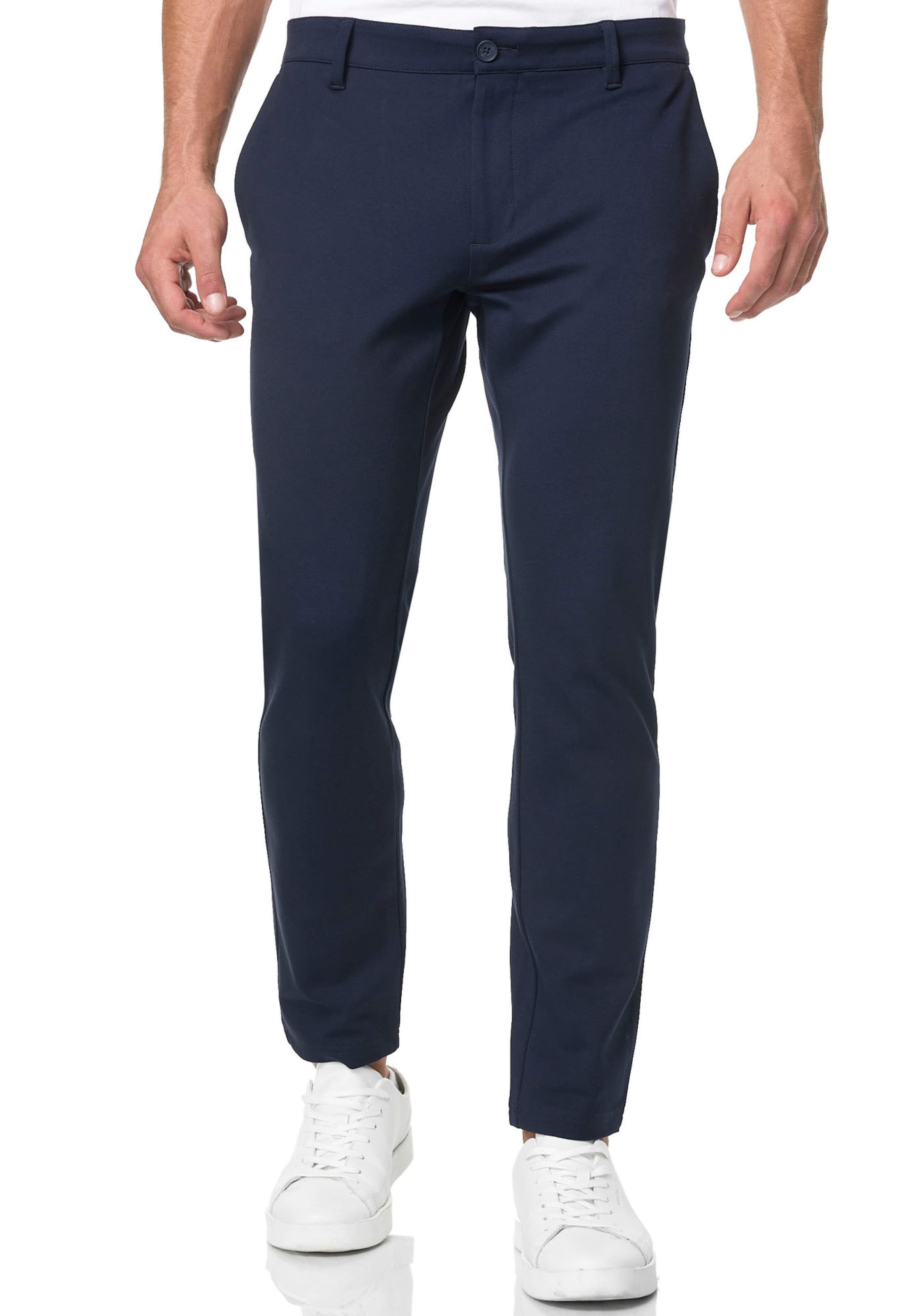 INDICODE JEANS Regular Chino Pants in Blue: front