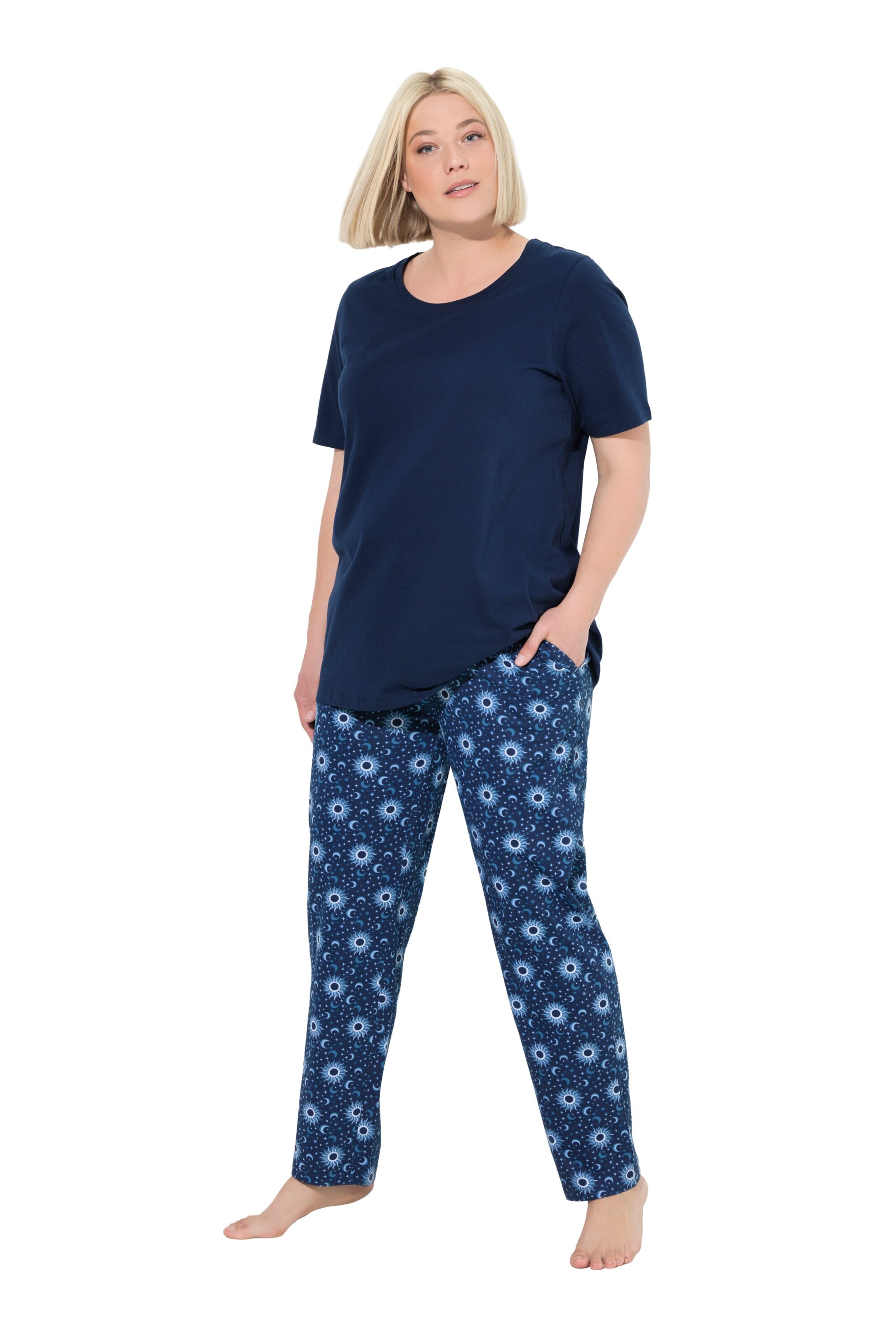 Ulla Popken Pyjama in Blauw