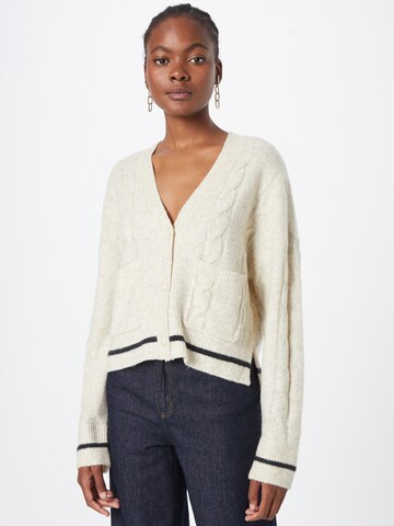 Abercrombie & Fitch Knit Cardigan in Beige: front