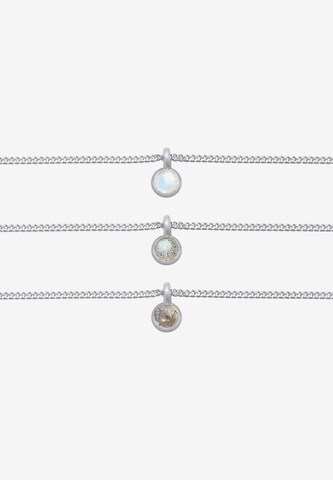 ELLI PREMIUM Halskette Choker, Edelsteinkette, Layer in Silber