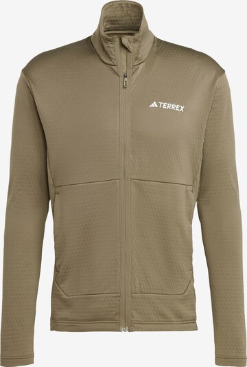 ADIDAS TERREX Athletic Fleece Jacket in Olive / White, Item view