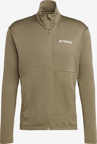 ADIDAS TERREX Funktionele fleece-jas in Groen: voorkant