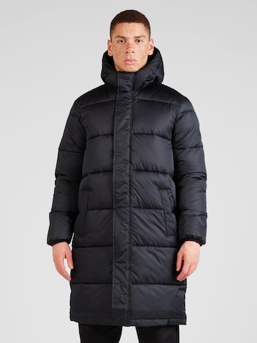 HOLLISTER Winter Coat in Black: front