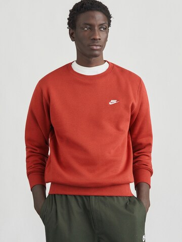 Nike Sportswear Суичър 'CLUB' в червено: отпред