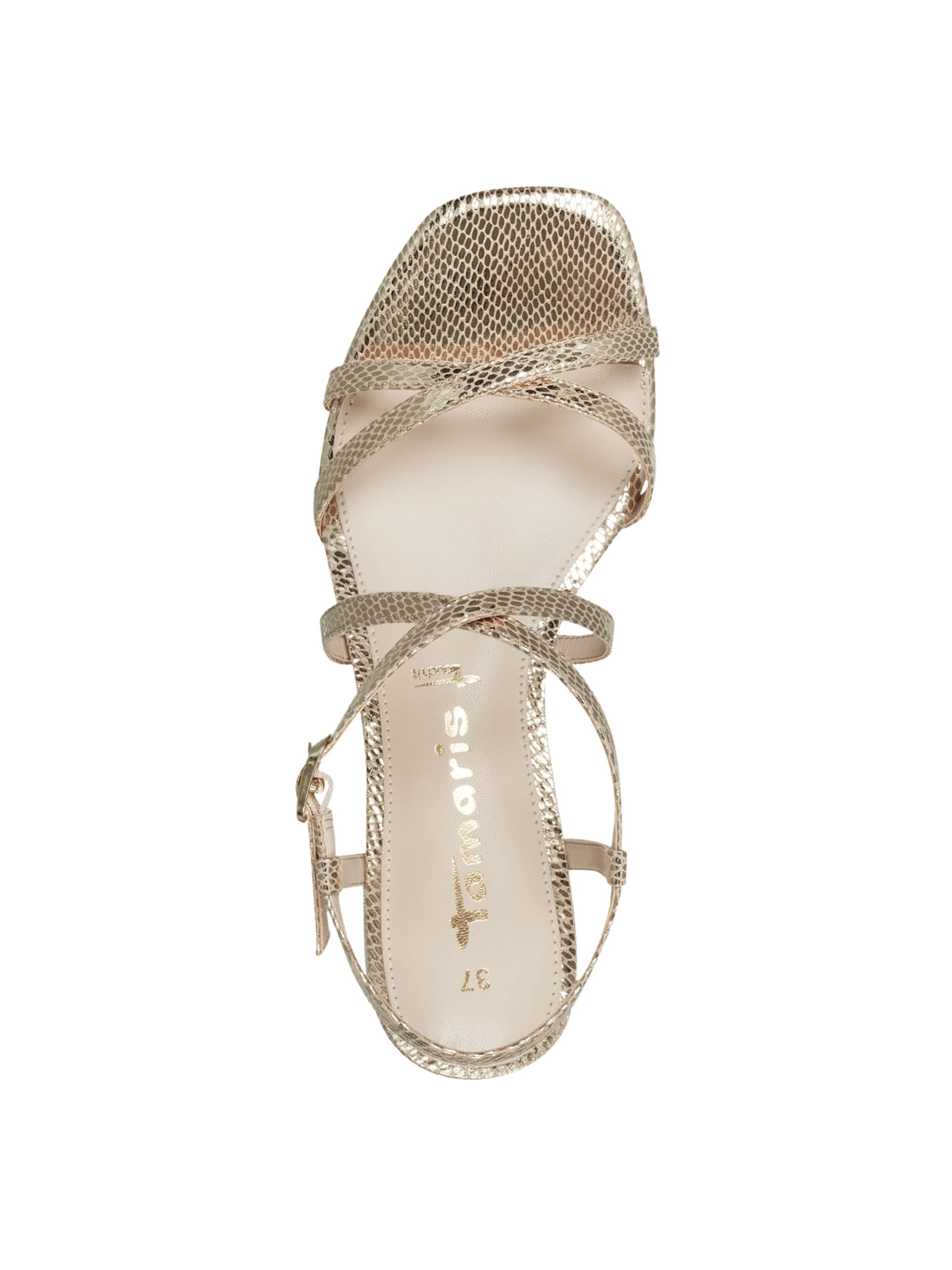 Tamaris Sandały z rzemykami w kolorze złoty