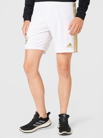 ADIDAS SPORTSWEAR Regular Workout Pants 'Fc Bayern 22/23 Away' in White: front