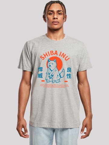 F4NT4STIC T-Shirt 'Japanischer Shiba Inu Hund' in Grau: Vorderseite