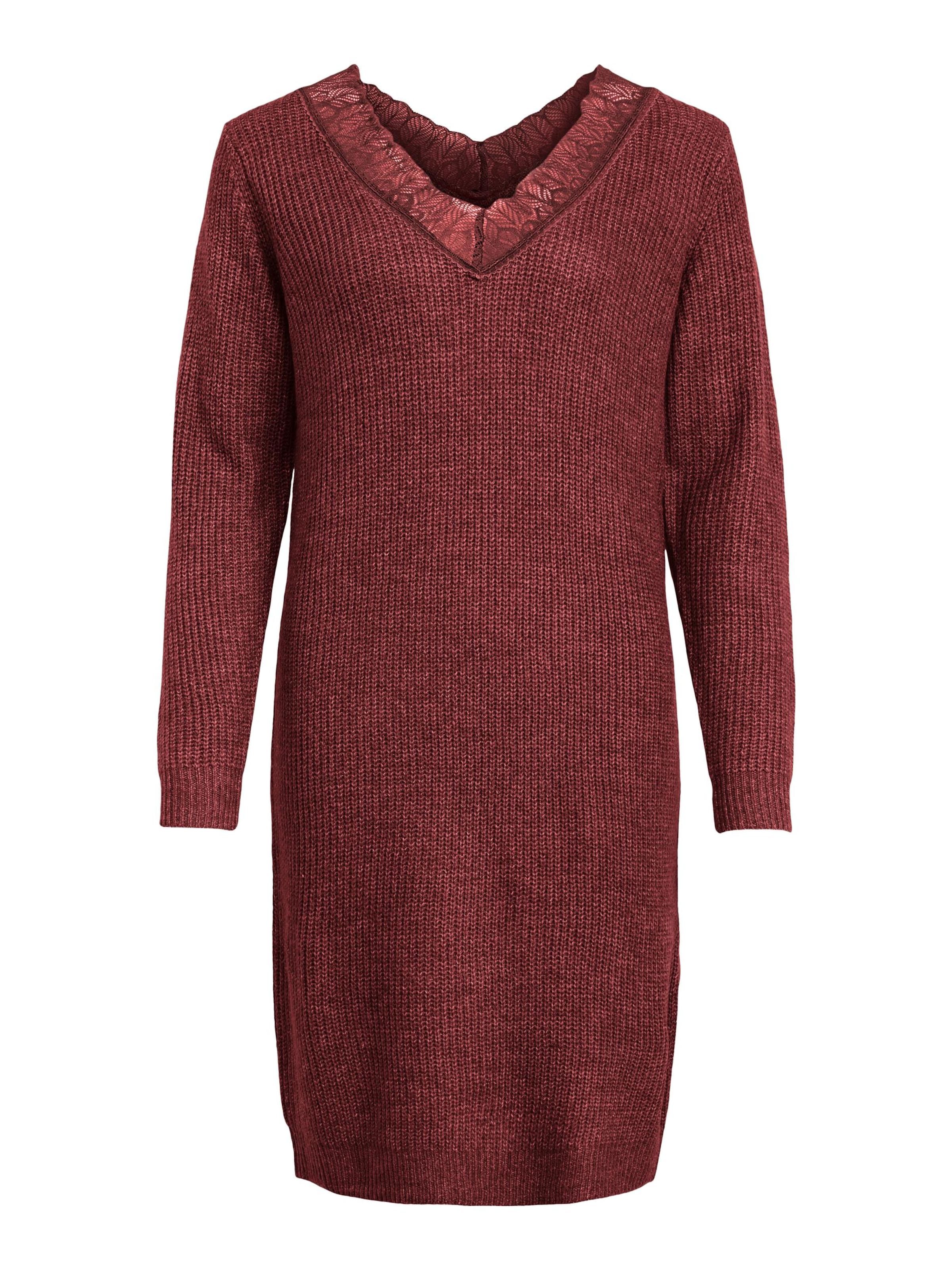 EVOKED Kootud kleit 'GLACY', värv punane: eest vaates