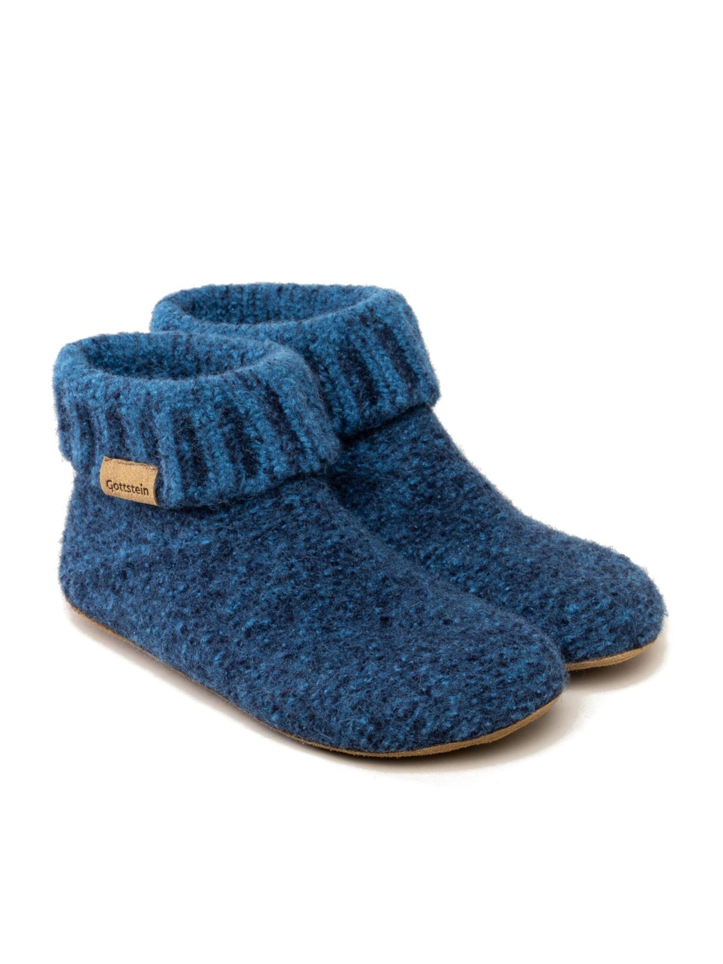 Gottstein Slippers 'Hüttenschuhe Knit Boot' in Blue