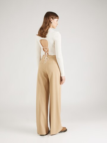 MAX&Co. Wide leg Trousers with creases 'CARONTE' in Brown