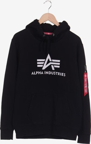 ALPHA INDUSTRIES Sweatshirt & Zip-Up Hoodie in M in Black: front
