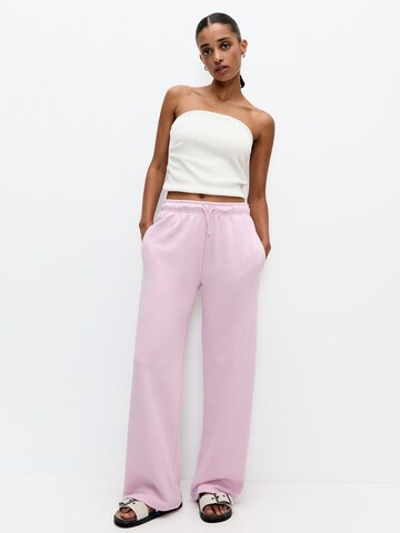 Pull&Bear Wide Leg Hose in Pink