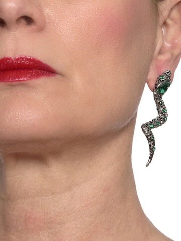 Addicted2 Náušnice 'Moire orecchini serpente verde' – šedá