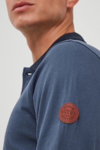 BLEND Langarm-Poloshirt 'RALLE' in Blau