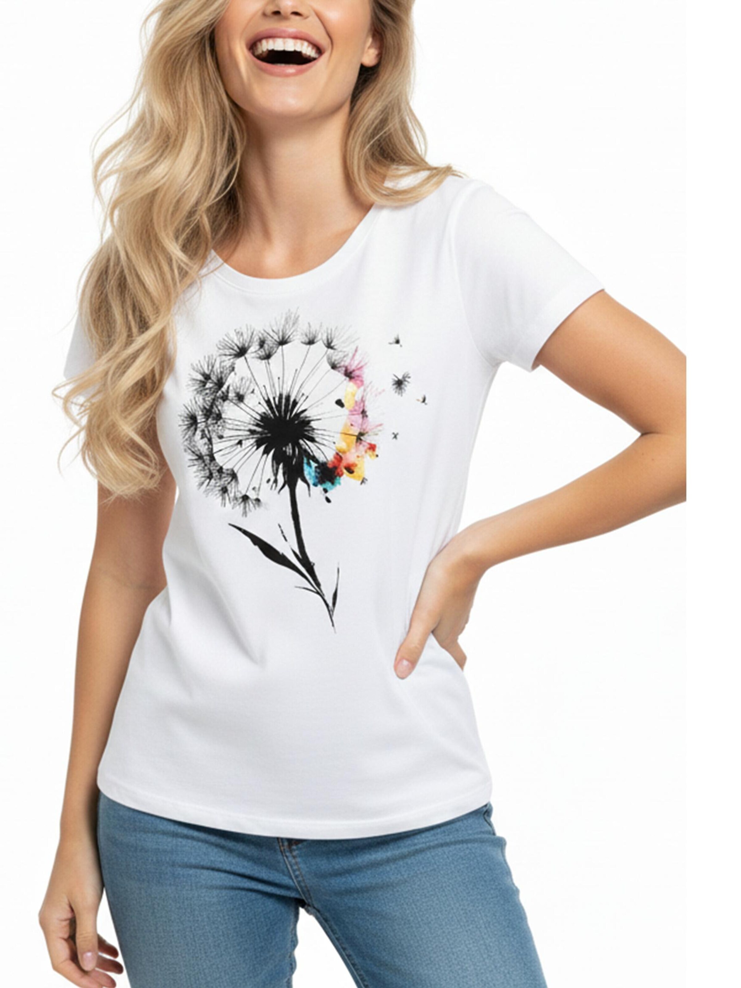 MAKAYA Shirt 'Pusteblume' in White