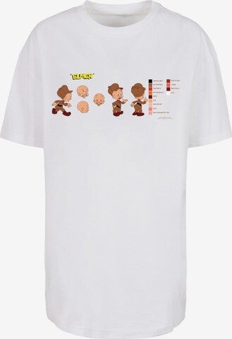F4NT4STIC Shirt 'Looney Tunes Elmer Fudd Colour Code' in Wit: voorkant