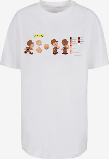 F4NT4STIC Shirt 'Looney Tunes Elmer Fudd Colour Code' in de kleur Gemengde kleuren / Wit, Productweergave