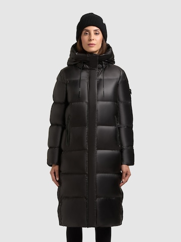khujo Wintermantel 'Coulin Shiny' in Zwart: voorkant