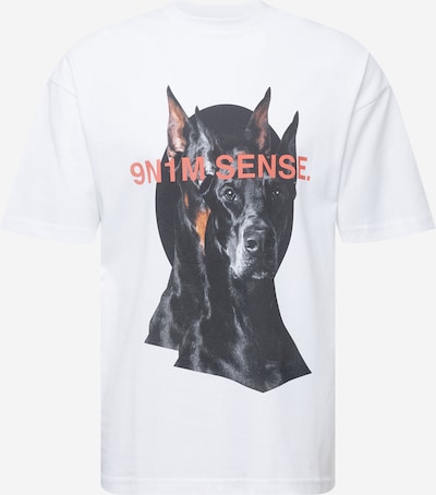 9N1M SENSE T-Shirt 'Doberman' in rot / schwarz / weiß, Produktansicht