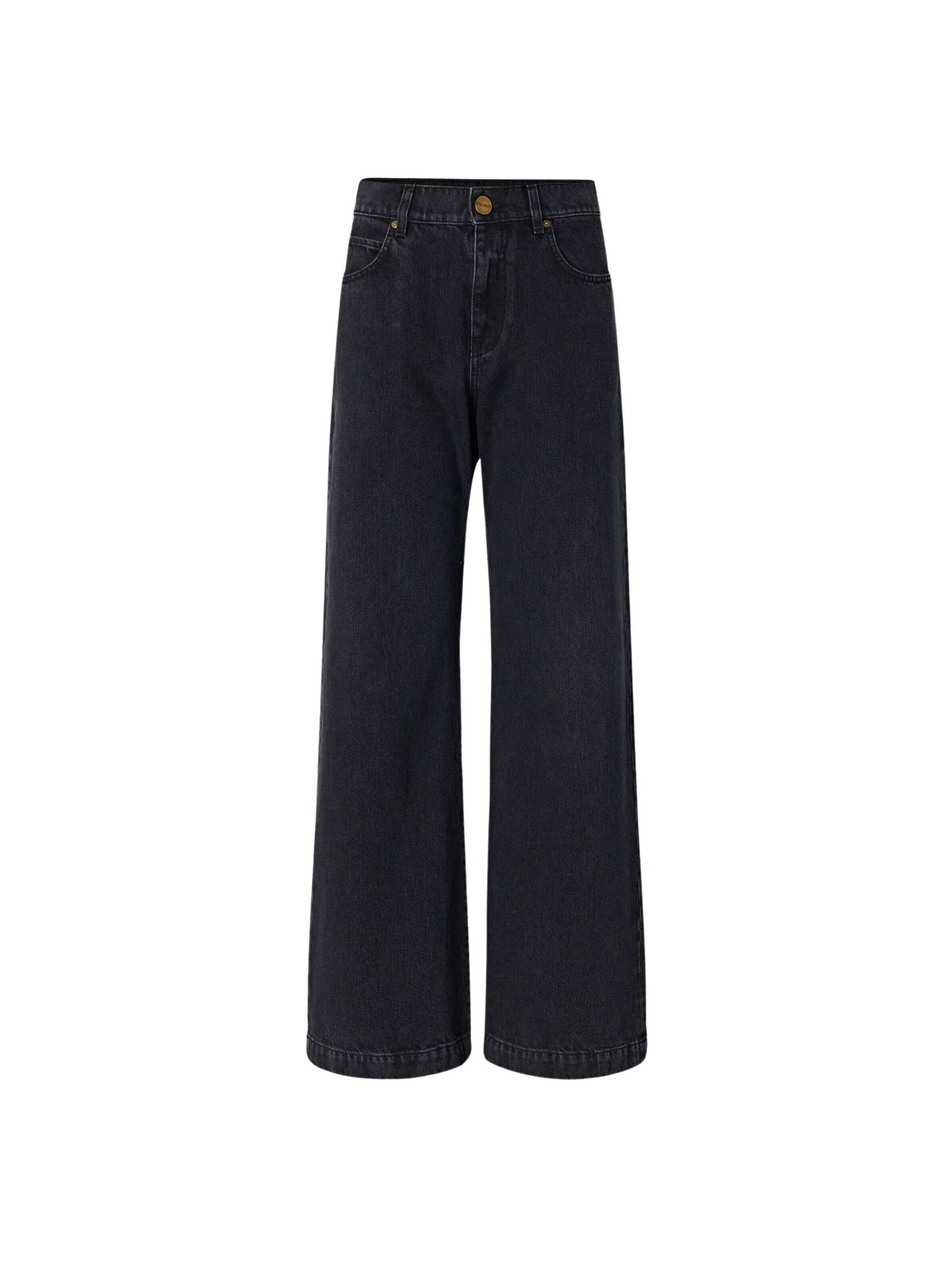 Wide Leg Jean 'PINKO WANDA WAIST DOWN WIDE LEG WASHED BLACK PANTALONE' PINKO en noir : devant