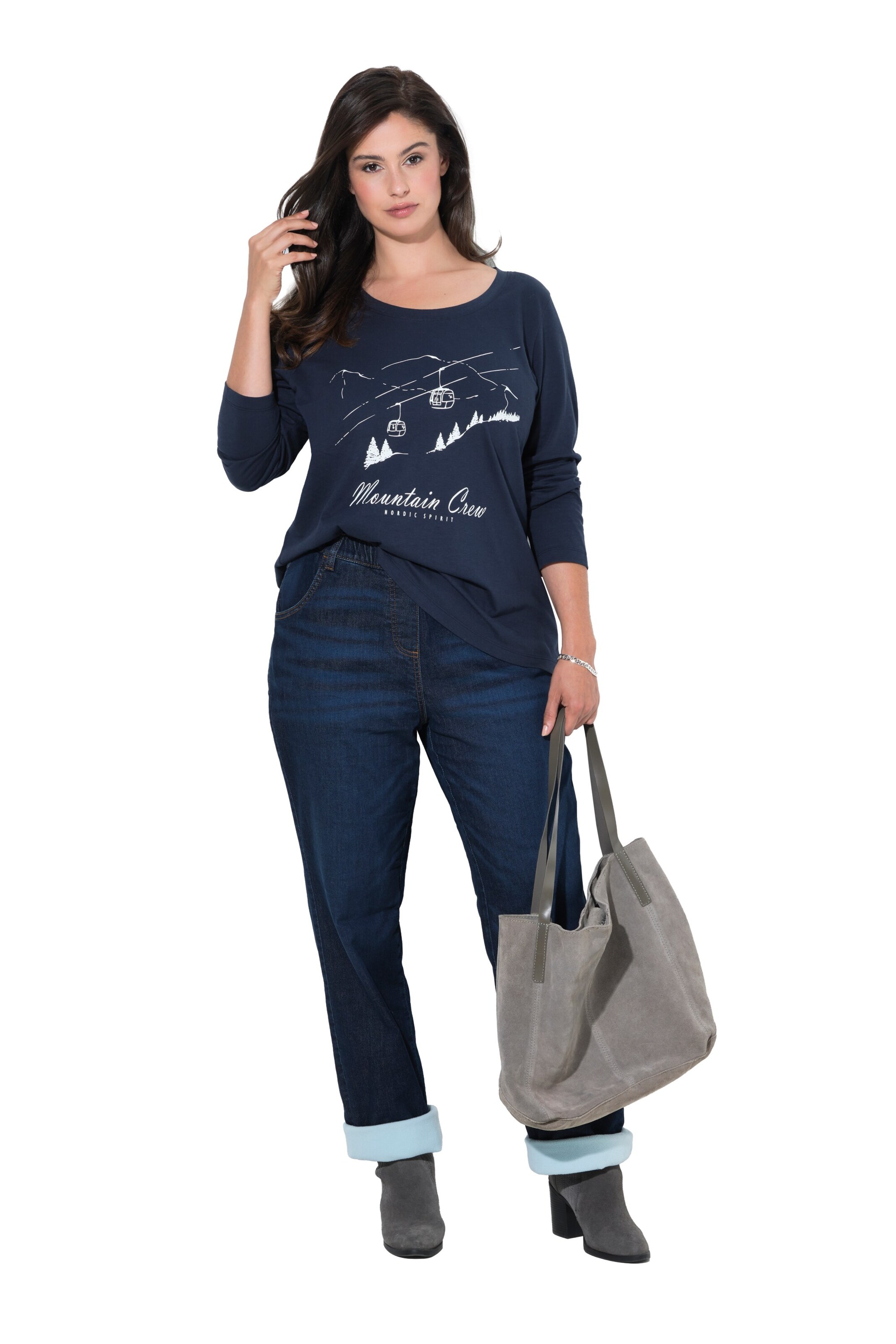 Ulla Popken Regular Jeans in Blauw: voorkant