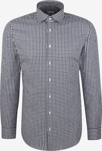 Coupe regular Chemise business 'Schwarze Rose' SEIDENSTICKER en bleu : devant