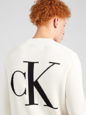 Calvin Klein Jeans Sweater 'BLOWN UP' in White