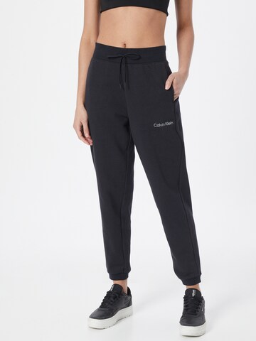 Effilé Pantalon Calvin Klein Sport en noir : devant